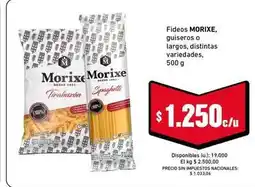 Cooperativa Obrera Morixe - fideos guiseros o largos oferta