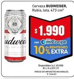 Cooperativa Obrera Budweiser - cerveza rubia, lata, 473 cm³ oferta