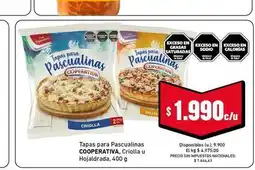 Cooperativa Obrera Tapas para pascualinas criolla u hojaldrada oferta