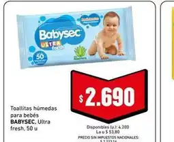 Cooperativa Obrera Babysec - toallitas húmedas oferta