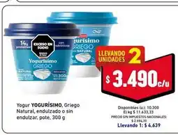 Cooperativa Obrera Yogurísimo - yogur yogurísimo, griego natural oferta