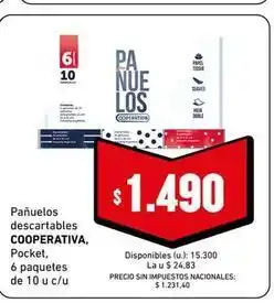 Cooperativa Obrera Pañuelos descartables oferta