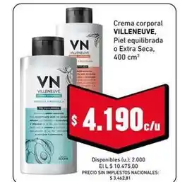 Cooperativa Obrera Villeneuve - crema corporal oferta