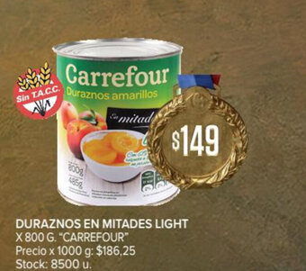 Carrefour Carrefour Duraznos en Mitades Light x 800g oferta