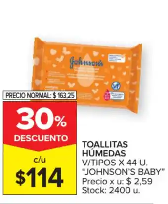 Carrefour Johnson's Baby Toallas Húmedas V/Tipos x 44u. oferta