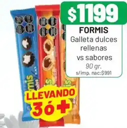 Almacor Formis galleta dulces rellenas vs sabores oferta