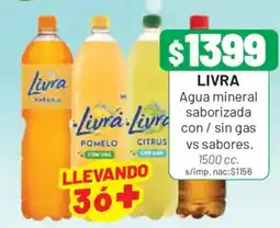 Almacor Livra agua mineral saborizada con / sin gas vs sabores oferta
