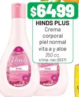Almacor Hinds plus crema corporal piel normal vita a y aloe oferta