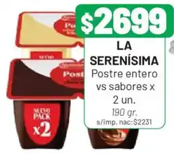Almacor La serenisima postre entero vs sabores oferta