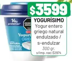 Almacor Yogurísimo yogur entero griego natural endulzado / s-endulzar oferta