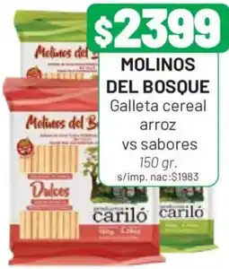 Almacor Molinos del Bosque galleta cereal arroz vs sabores oferta