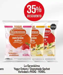 Makro La serenisima yogur entero / desnatado sachet oferta