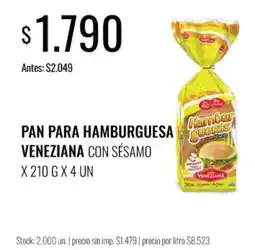 Super MAMI Veneziana pan para hamburguesa con sésamo oferta