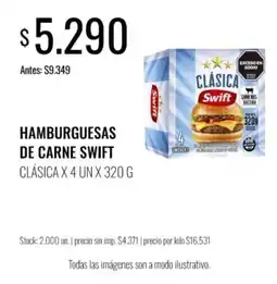 Super MAMI Swift hamburguesas de carne clásica oferta