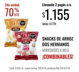 Super MAMI Dos hermanos snacks de arroz oferta