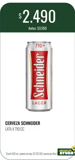 Super MAMI Schneider cerveza oferta