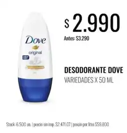 Super MAMI Dove desodorante oferta