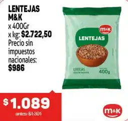 Makro M&K lentejas oferta