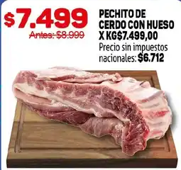 Makro Pechito de cerdo con hueso oferta