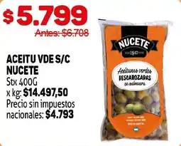 Makro Nucete aceitunas verdes descascaradas en salmuera oferta