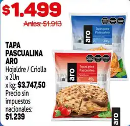 Makro Aro tapa pascualina hojaldre / criolla oferta