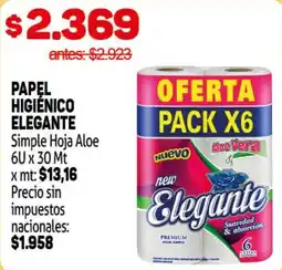 Makro Elegante papel higiénico oferta