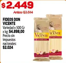 Makro Don vicente fideos oferta