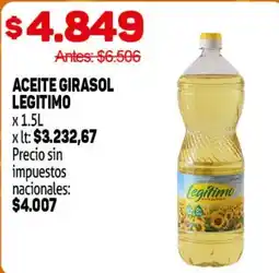 Makro Legitimo aceite girasol oferta
