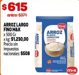 Makro M&K arroz largo fino oferta
