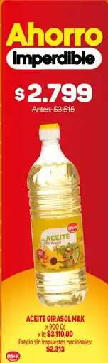 Makro M&K aceite girasol oferta