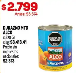 Makro Alco duraznos oferta