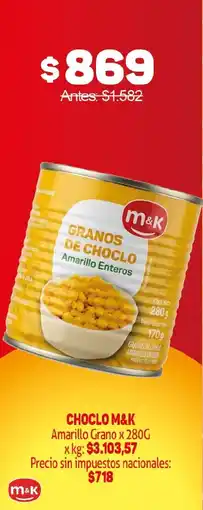 Makro M&K choclo amarillo grano oferta