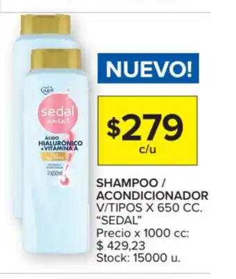 Carrefour Sedal Shampoo / Acondicionador V/Tipos x 650cc. oferta