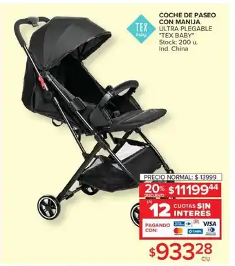 Carrefour Coche De Paseo Con Manija Ultra Plegable Tex Baby oferta