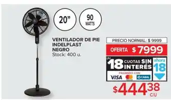Carrefour Ventilador De Pie Indelplast Negro oferta