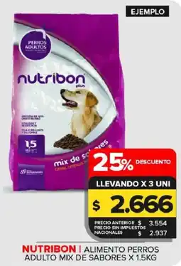 Carrefour Maxi Nutribon alimento perros adulto mix de sabores oferta