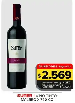 Carrefour Maxi Suter vino tinto malbec oferta