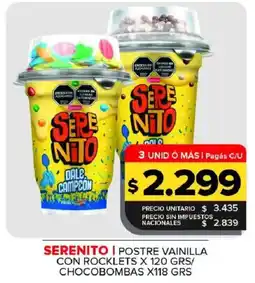 Carrefour Maxi Serenito postre vainilla con rocklets oferta