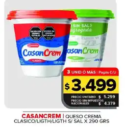 Carrefour Maxi Casancrem queso crema clasico/light/light s/ sal oferta