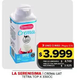 Carrefour Maxi La serenisima crema uat oferta