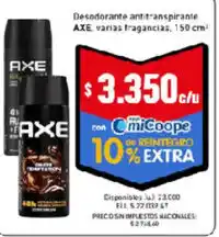 Cooperativa Obrera Axe desodorante antitranspirante oferta