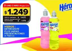 Carrefour Maxi Héroe detergente plus varias presentaciones oferta