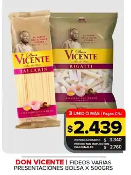 Carrefour Maxi Don vicente fideos varias oferta
