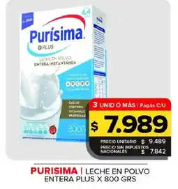 Carrefour Maxi Purisima leche en polvo entera plus oferta