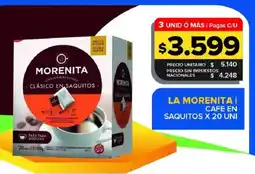Carrefour Maxi La morenita cafe en saquitos oferta