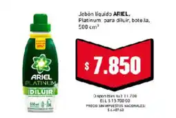 Cooperativa Obrera Ariel jebón líquido platinum para diluir oferta