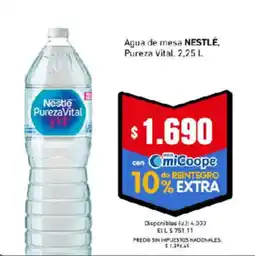 Cooperativa Obrera Nestlé agua de mesa Pureza Vital oferta