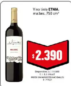 Cooperativa Obrera Etnia vino tinto malbec oferta