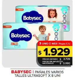 Carrefour Maxi Babysec pañales varios oferta