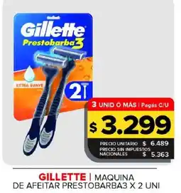 Carrefour Maxi Gillette maquina de afeitar prestobarba3 oferta